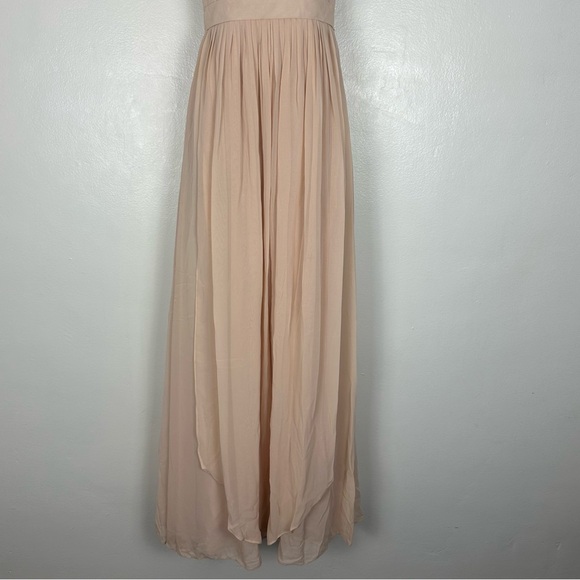 Jenny Yoo 'Aidan' Convertible Strapless Chiffon Gown size  6  Blush - Picture 8 of 15
